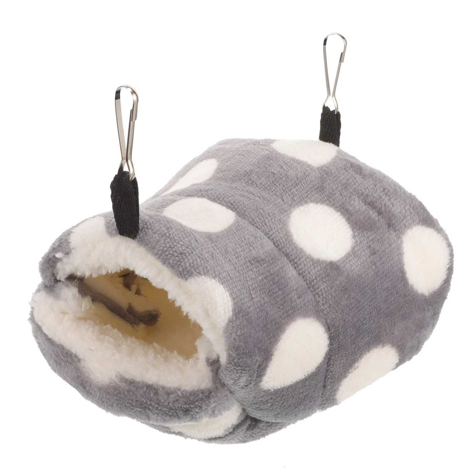 Winter Warm Cotton Parrots Nest House Cage Hammock Size M Grey Animal Hut Heat Preservation Shelter for Small Pets M251206