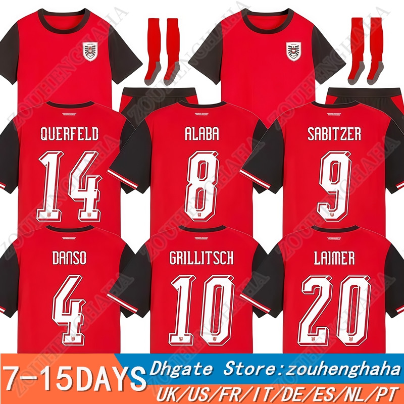 S-4XL 26 27 Austria Soccer Jerseys 2026 2027 Home Away Men Kids Football Jersey Shirts Kit Player version Fans ALABA GREGORITSCH DANSO SEIWALD ARNAUTOVIC SABITZER