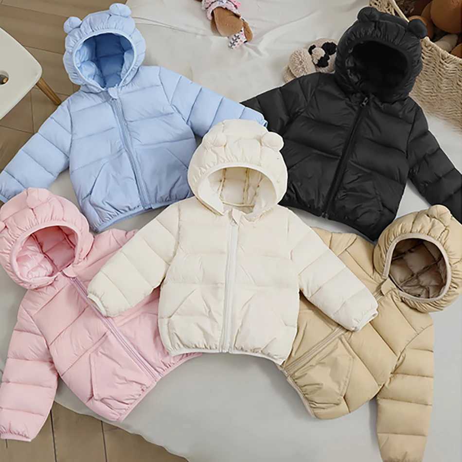 Kids Leisure Hooded Down Jacket For Girls Parka 2025 Autumn Winter New Baby Boys Warm Coats Zipper Outerwear Childrens ClothingW251206