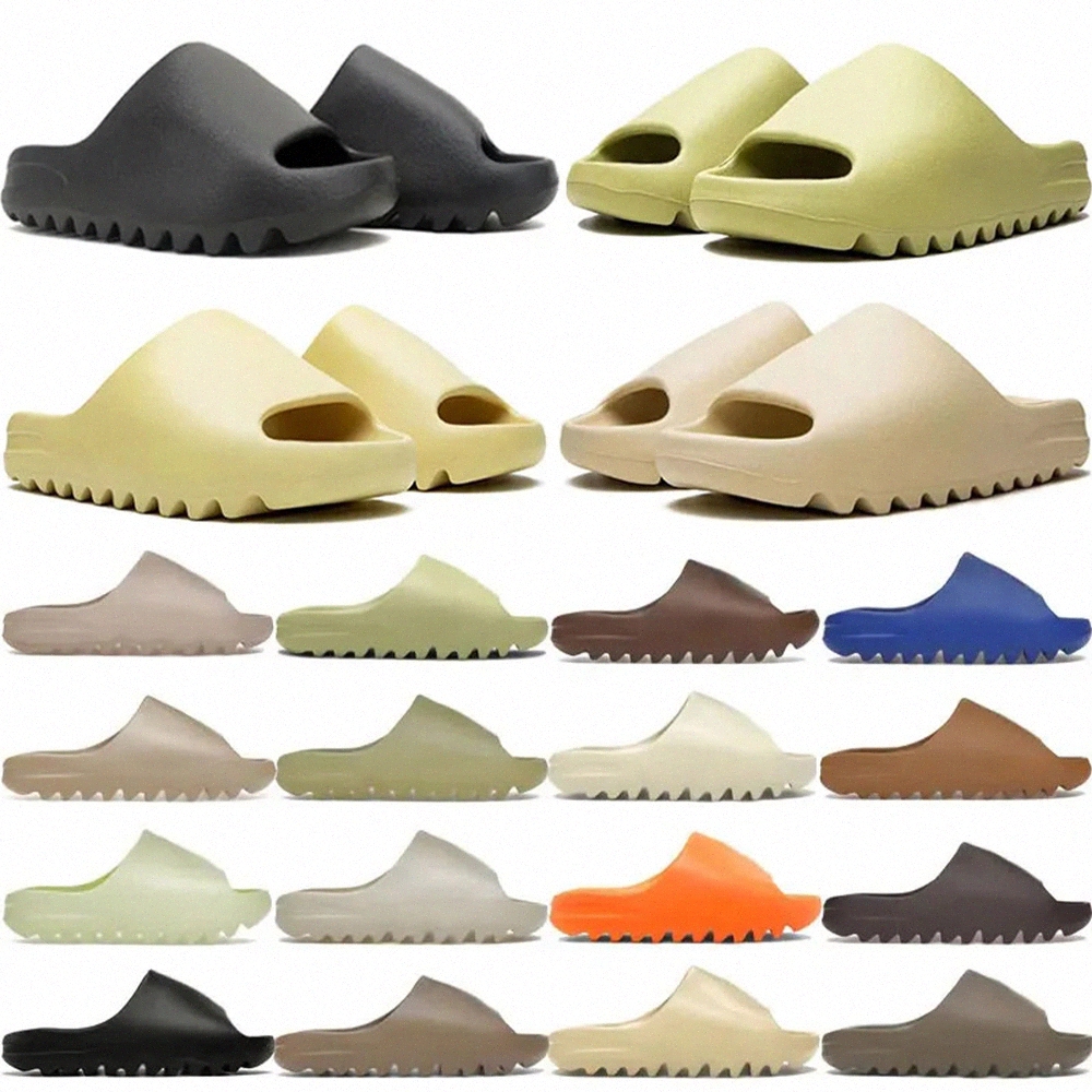 Designer slides for men slippers onyx Bone Orange Azure Flax Pure restock pair Ochre glow green Soot black women sandals men slide clasVvzn#