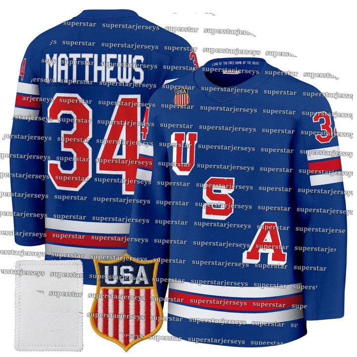 Personalized Custom Team USA 2026 Olympices Hockey Jersey Mens Matthew Tkachuk Clayton Keller J.T. Miller Jason Robertson Tage Thompson Cole Caufield 