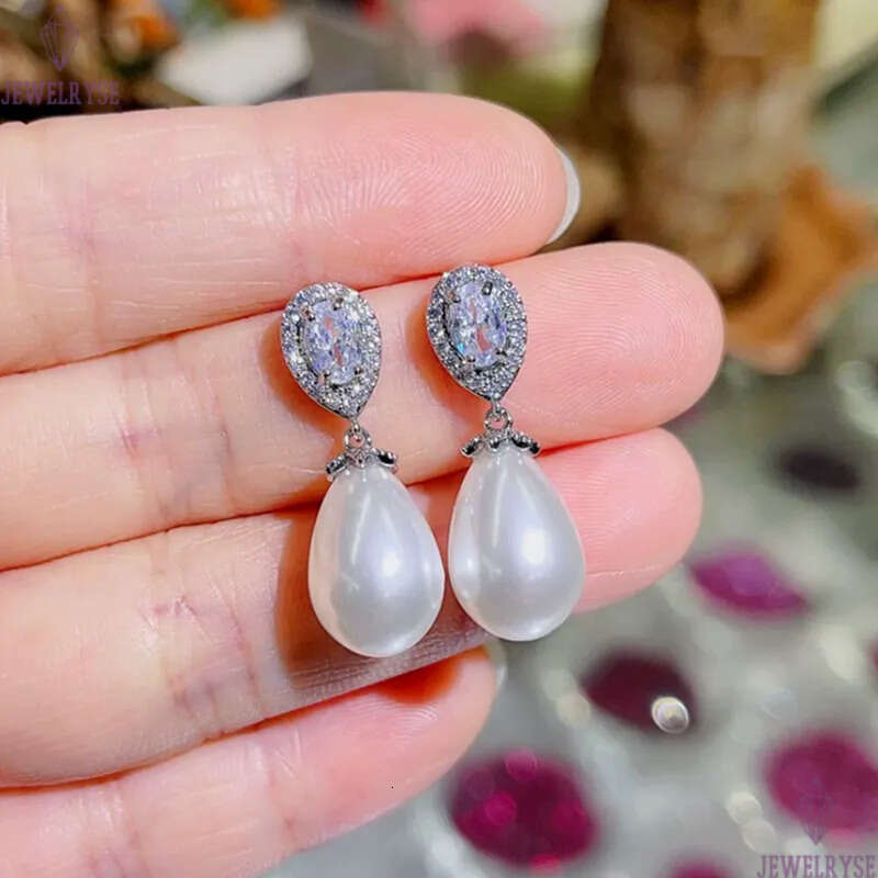 lady luxury silver clip ons earring designer for woman unpierced ear clips copper white aaa zirconia drop diamond womens wedding engagement dangle ear