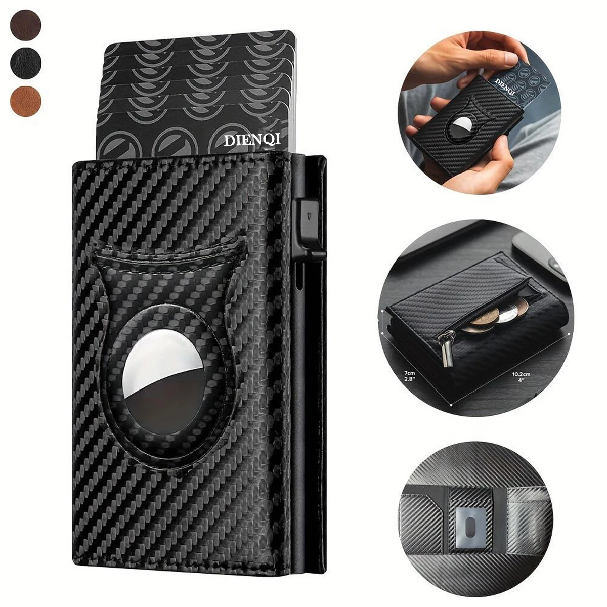 Anti Theft Credit Card Holder Men Wallets Carbon Fiber Wallet For Airtag Small Coin Purse Minimalist Wallets For Air Tag251204