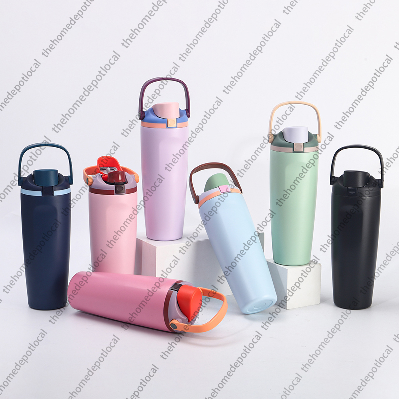 30oz Insulated Cup Stainless Steel Water Bottle with Straw for Sports Travel and School BPA-Free Sports Water Bottle 30 Oz Travel Thermos Cup 2025 New