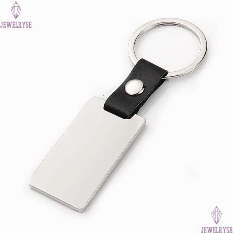 Fashion Thermal Transter DIY sublimation blank kechains leather square round oval kechain photo frame kering Silver Plated Allo Car Ke Ring Souvenir