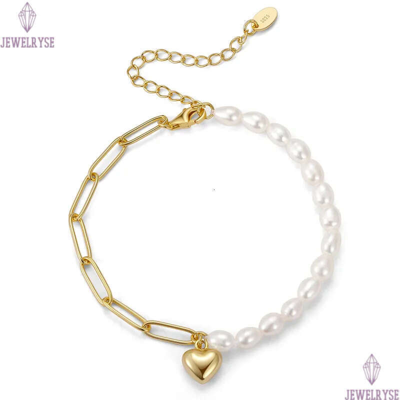 love heart gold bracelet designer woman natural pearl luxury s925 sterling silver link chain charm bracelets womens chains jewelry birthday valentines