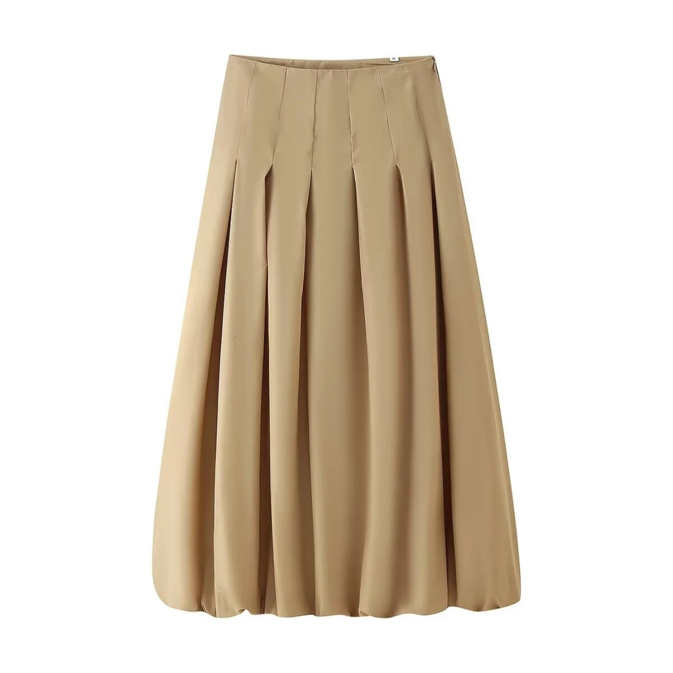 Womens Autumn Short Zipper Jacket Short Sleeved Top High Waisted Pleated Lantern Flower Bud Half Skirt Set 251204