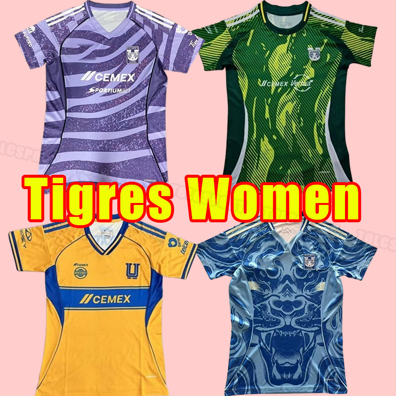 Women Tigres UANL 25 26 Soccer Jerseys Nahuel Guzman Carlos Rodriguez Miguel Ortega Anthony Ramos Arturo Delgado Samir Diego Reyes Eduardo Tercero special Girl