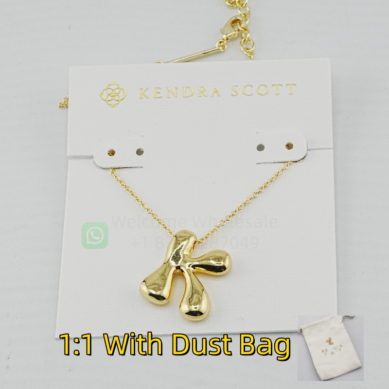 hallofriend 1:1 KS Jewelry A-T Alphabet Gold Kendraly Letter Pendant Designer Necklace Jewelry Scotts Chain For Men Luxury Jewelry KTN015