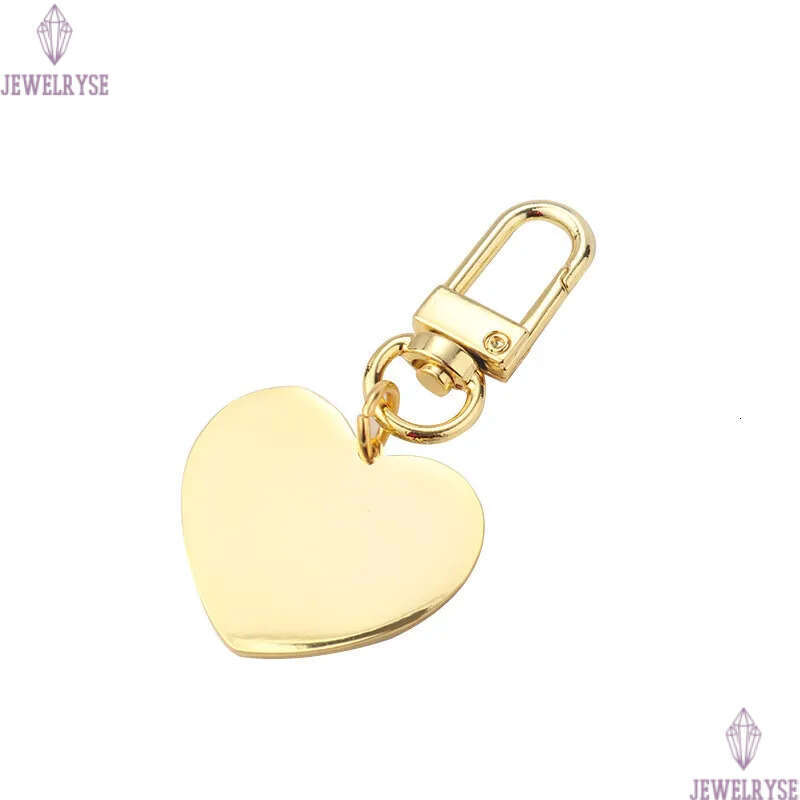 Thermal Transter DIY sublimation blank heart round keychains gold keychain photo frame keyring Silver Plated Alloy Car Key Ring Souvenir Accessories L