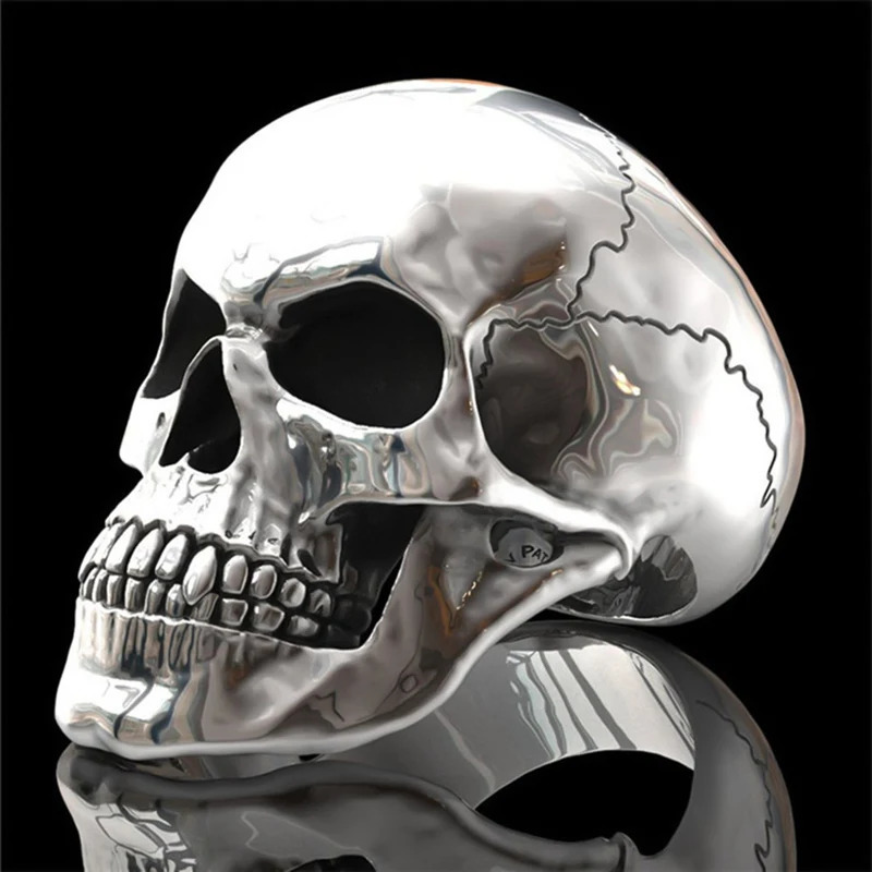 Hip-Hop Mens Biker Rings Ghost Head Skull Rings for men Gothic Punk Metal Rock Biker Jewelry Accessories Wholesale 251205