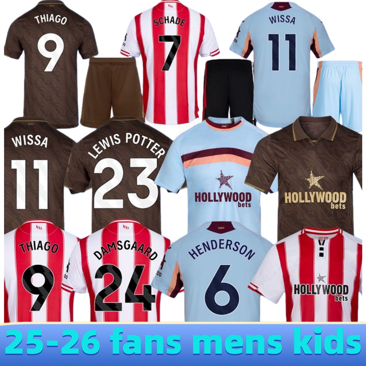 2025 2026 Brentforded FC SCHADE JANELT NUNES CARVALHO THIAGO WISSA Soccer Jersey LEWIS POTTER DAMSGAARD Football Shirt 25 26 NORGAARD Men fans kids kit