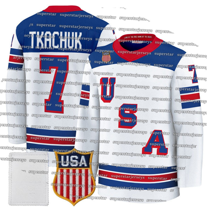 Personalized Custom Team USA 2026 Olympices Hockey Jersey Mens Matthew Tkachuk Clayton Keller J.T. Miller Jason Robertson Tage Thompson Cole Caufield 