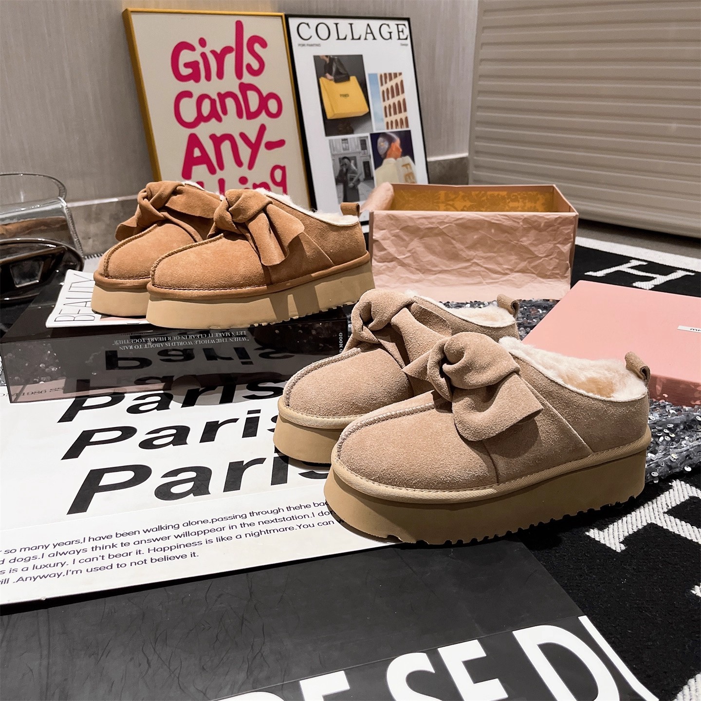 Free Shipping Winter Casual Bow-Tie Cotton Shoes And Velvet Plush Snow Boots Are Comfortable To Wear Cotton Boots 2026S HOT