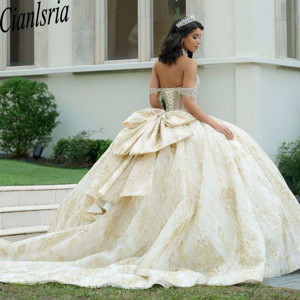Quinceneara Bow Bead Formal Party Dress year old quinceanera dresses Customized