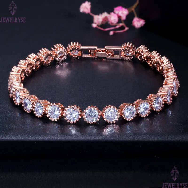 Classical Fashion Crown Tennis Bracelets For Women 3A Cubic Zirconia bracelet Rose Gold Silver Copper White CZ Luxury Bracelet designer jewelry Party 