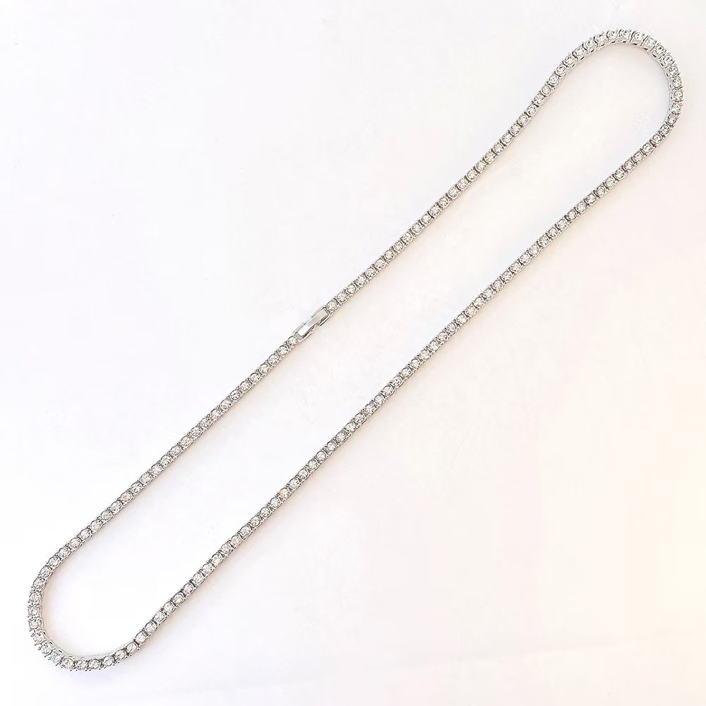 Moon Ice Chain Diamond Cut Rose Gold White Gold Plated Two Tone Silver 925 Hip Hop Mens Necklace Custom New Design Jewelry