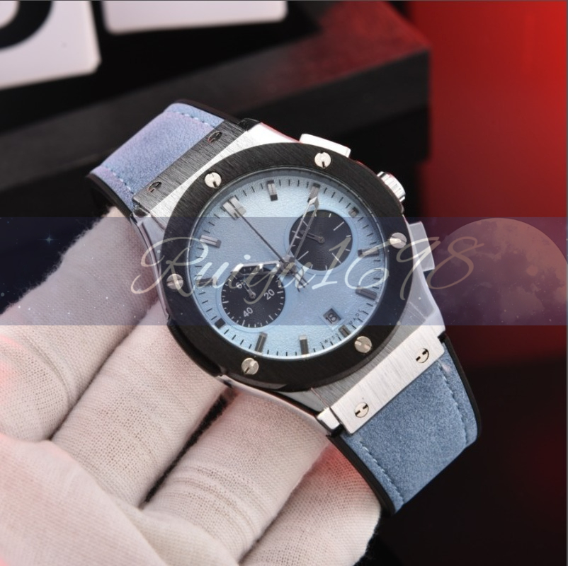 Men's retro watch from the BANG series quartz wristwatch with five hands and multicolor dial paired with colorful strap multifunctional chronograph wristwatch