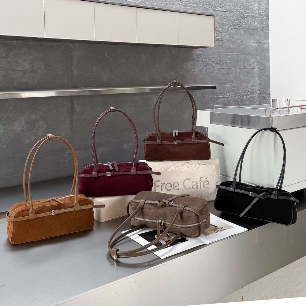 Luxury Bag Designer Shoulder Bags Totes Hobo Vintage Cowhide Baguette Autumn Winter New Suede Boston Bag Fashion Genuine Leather Handbag For Women