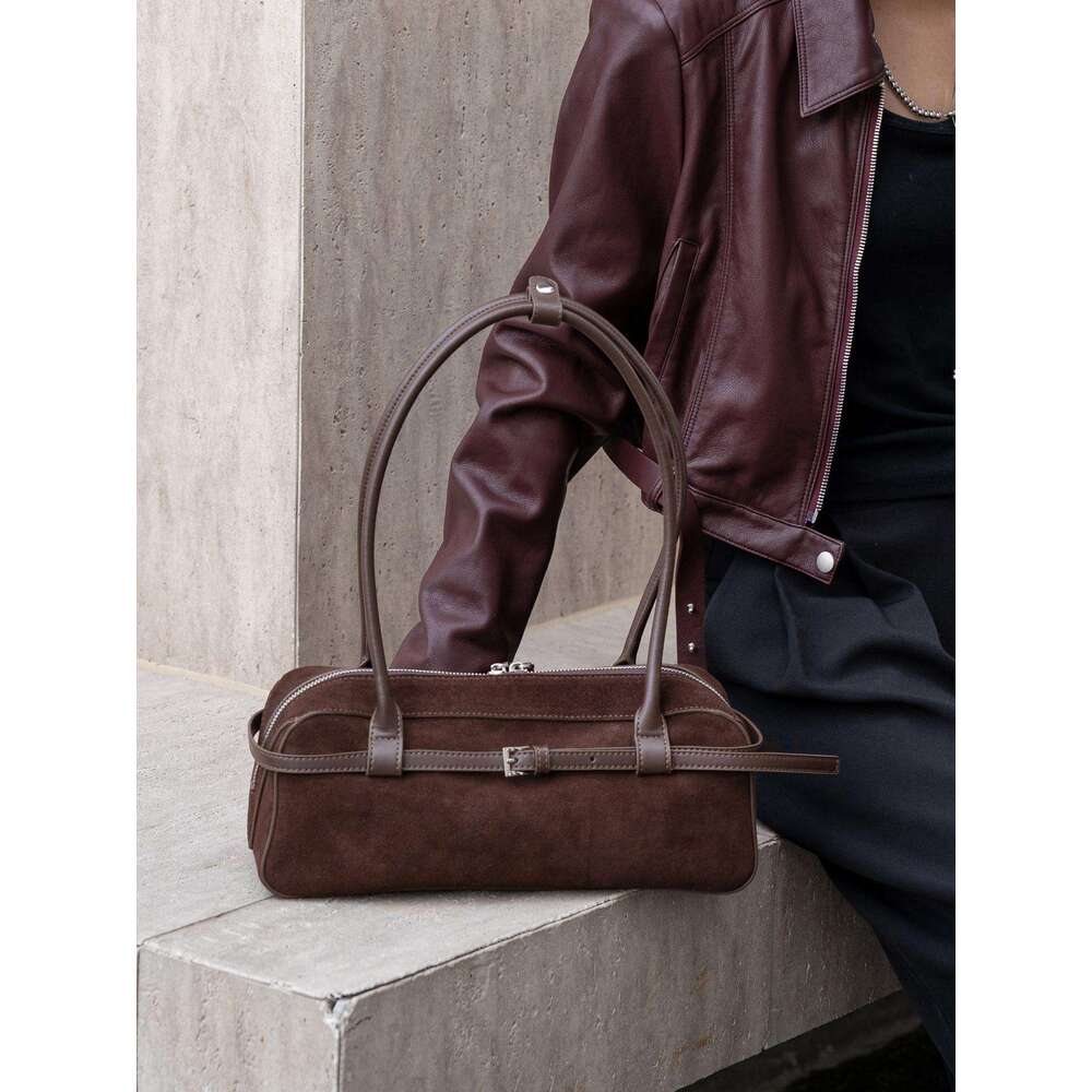 Luxury Bag Designer Shoulder Bags Totes Hobo Vintage Cowhide Baguette Autumn Winter New Suede Boston Bag Fashion Genuine Leather Handbag For Women