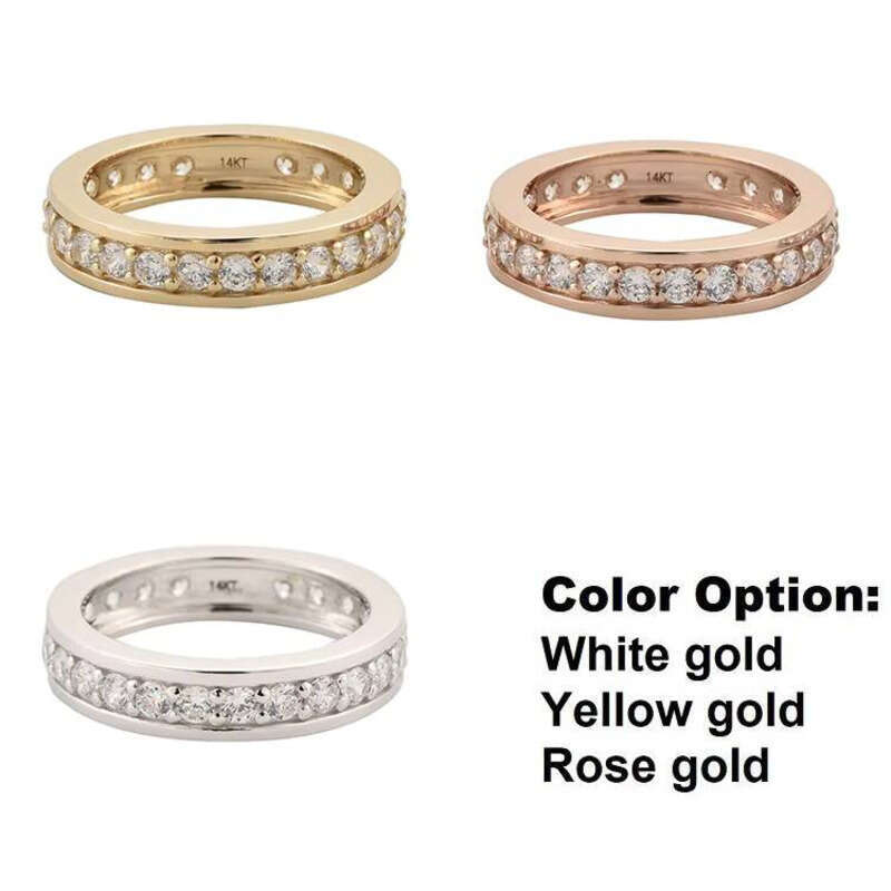 VVS Moissanite Chinese Channel Setting Women's Real Heart Exquisite Wedding and Fiancee 18k Gold Jewelry Ring