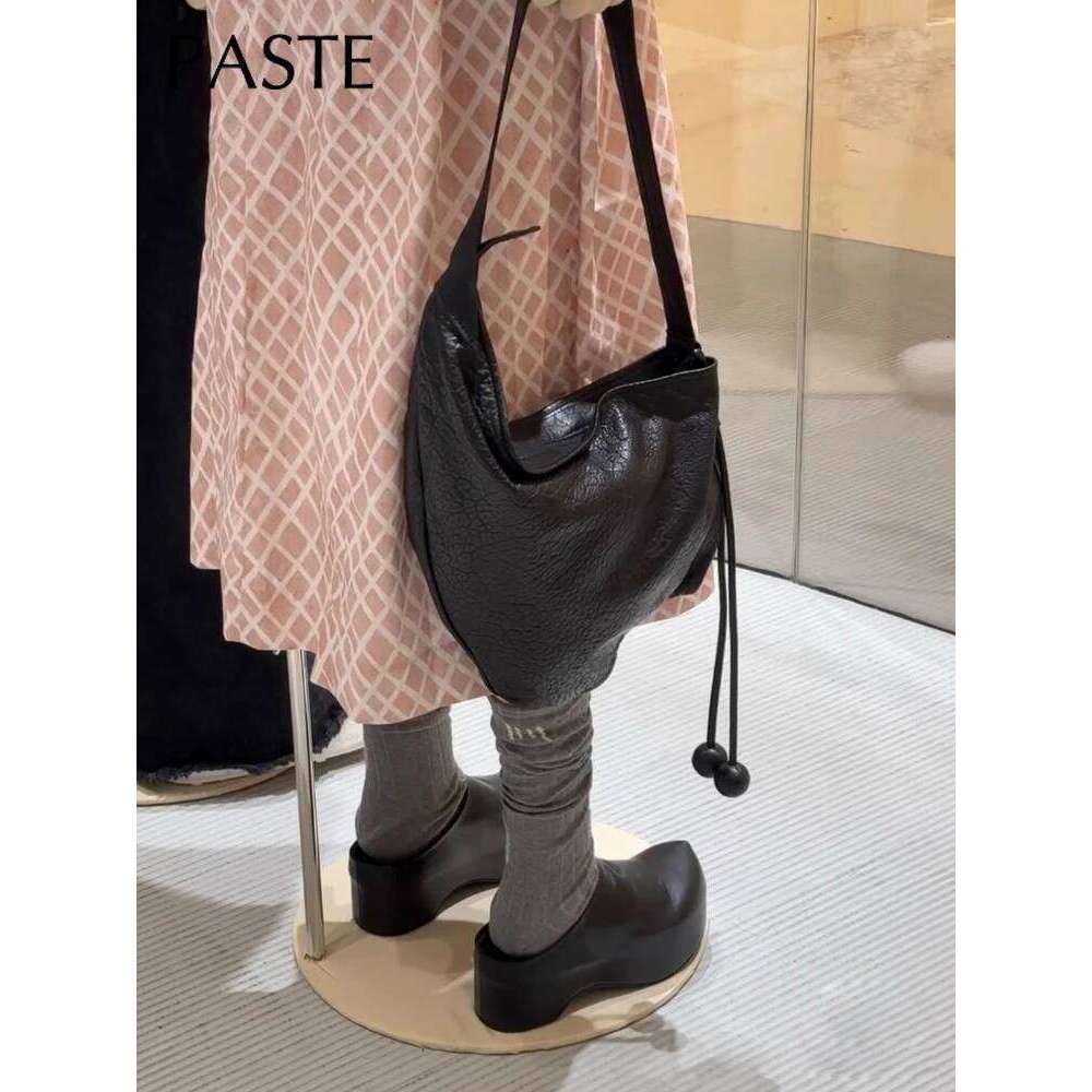 Niche Stylish A Sense Of Ease Elephant Pattern Croissant Tote Luxury Real Leather Sheepskin Women Flap Messenger Bag Thin Md1205
