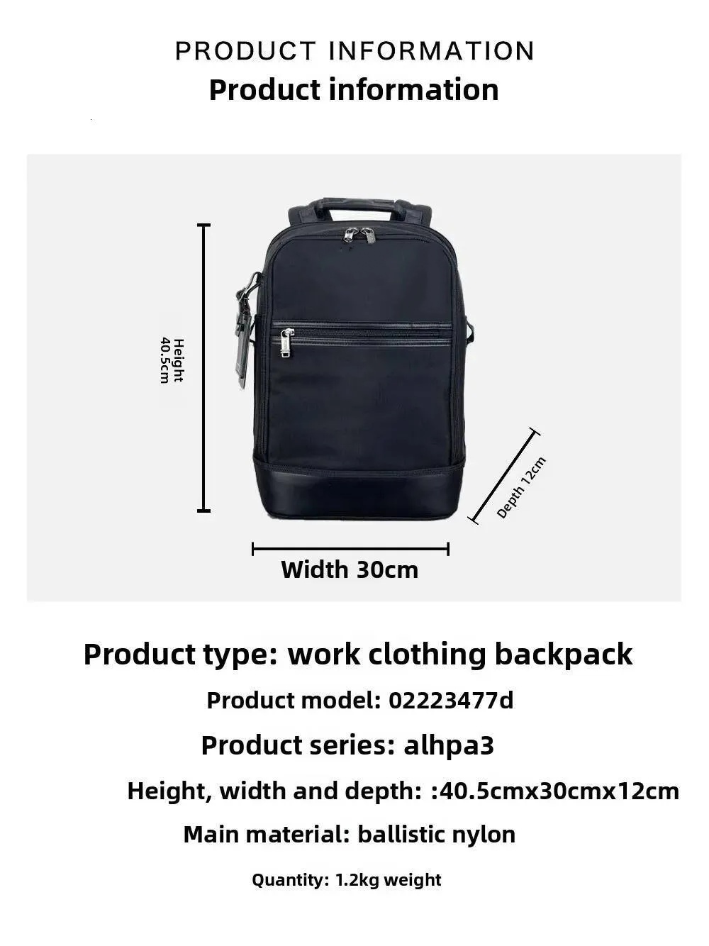 New Ballistic Nylon Men's Business Commuter - Simple and Casual Laptop Backpack 2223477 high-quality