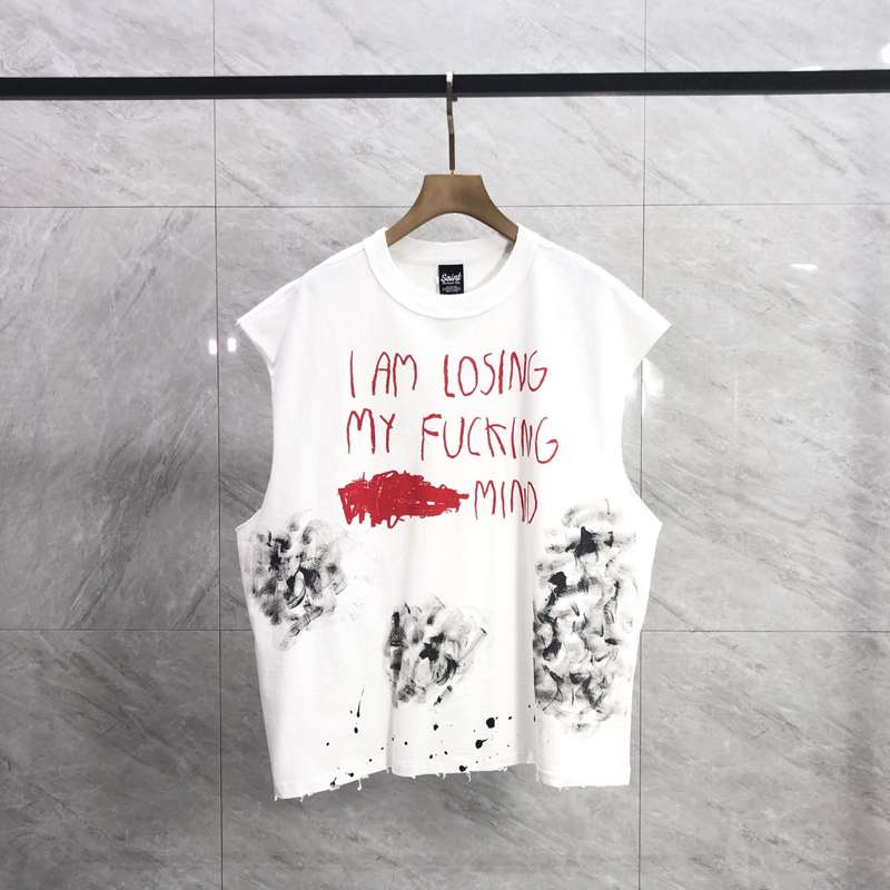 Lets Go Summer Art Words Skateboard Vest Tee Men Sleeveless T shirt 25fw 1207