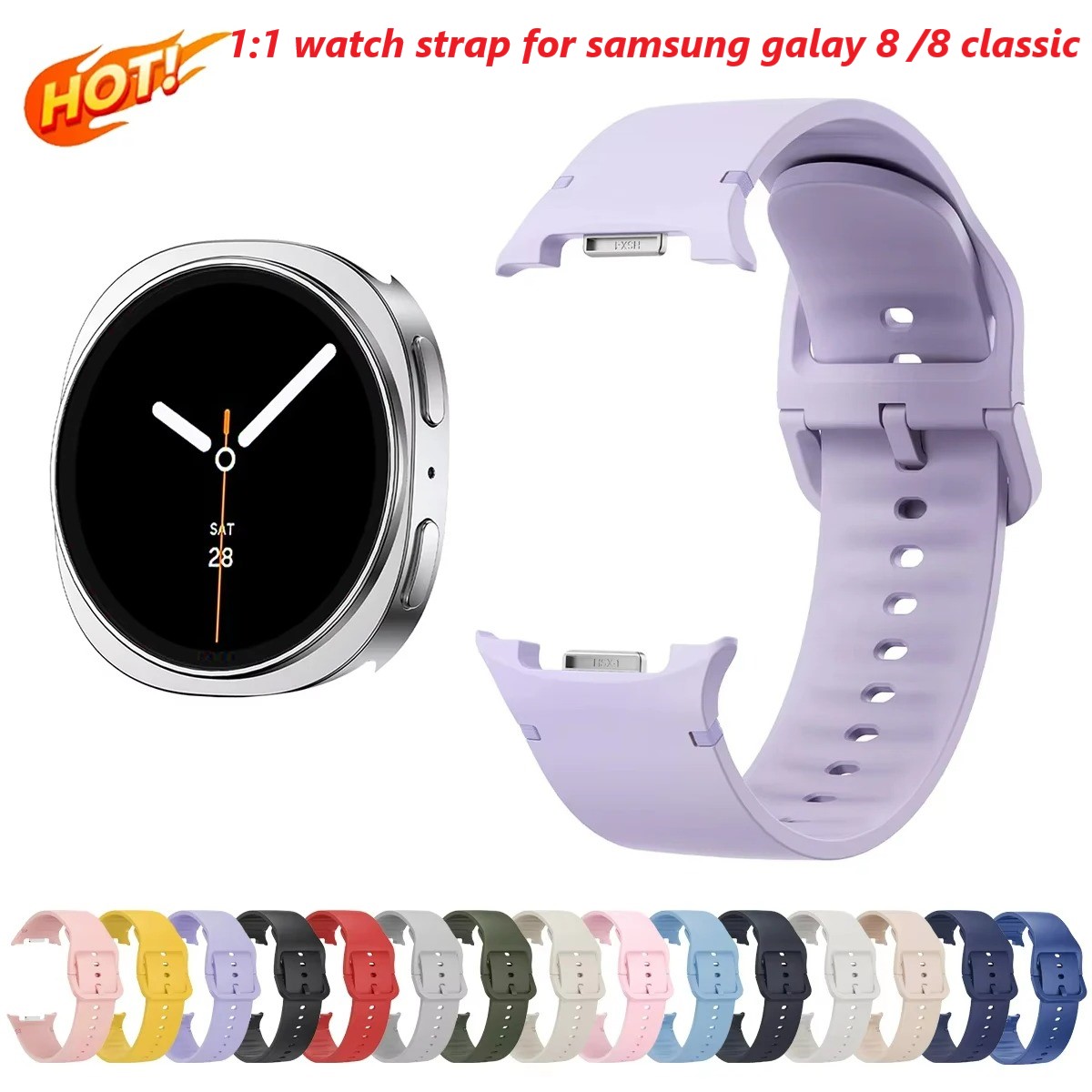 Per Samsung Galaxy Watch 8 Cinturini In Silicone 1:1 Sostituzione Cinturino Spo…