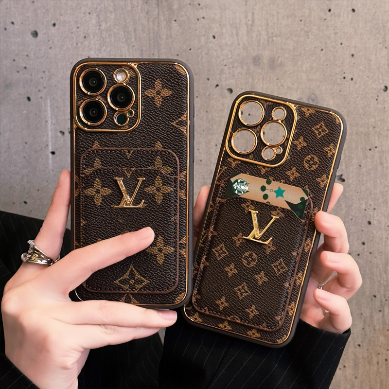 iPhone 17 Pro Max Phone Case Designer Card Pocket Golden Badge iPhone Case with for iPhone 16 ProMax Cases Apple 15 14 13 12 Plus Cell Phone Cases Leather Mobile Cover