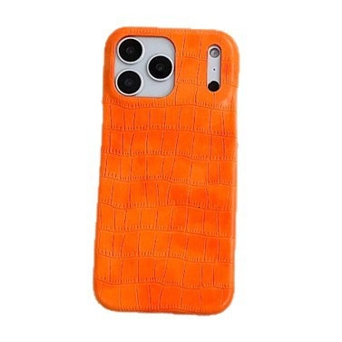 Niche Style Solid Color Crocodile Pattern Compatible with iPhone 17 Apple 16 Pro Max Phone Case Four-Pack Faux Leather 15P
