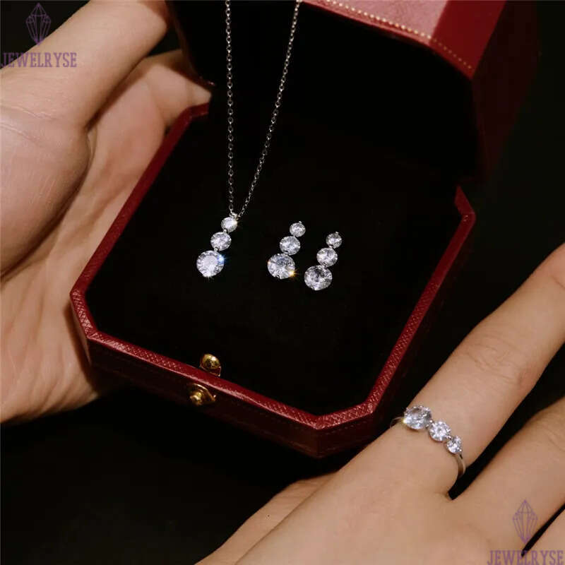 luxury bridal designer jewelry s wed for woman necklace earring ring 925 sterling silver round snake zirconia wedding necklaces rings earrings gift bo