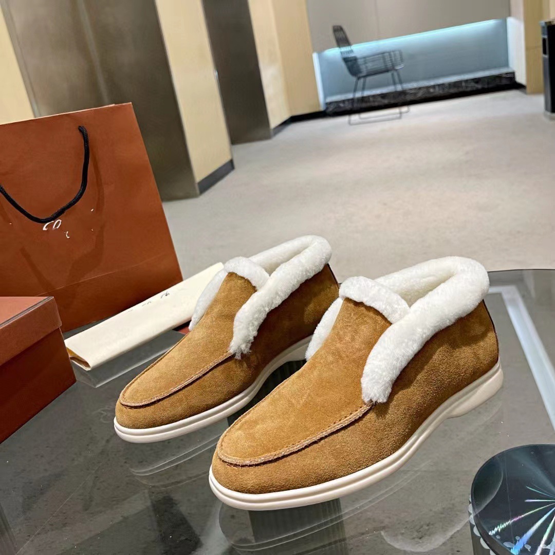 Free shipping Suede Fleece-Lined Loafers Warm Cozy Daily Casual Comfort Shoes Warm footwear