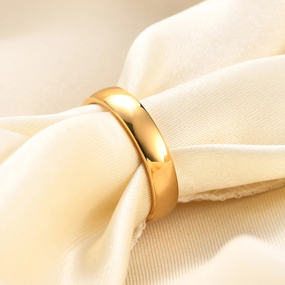 2/4/6/8mm Gold Domed High Polish Tungsten Wedding Band Ring for Men Women Size 5-12 251202