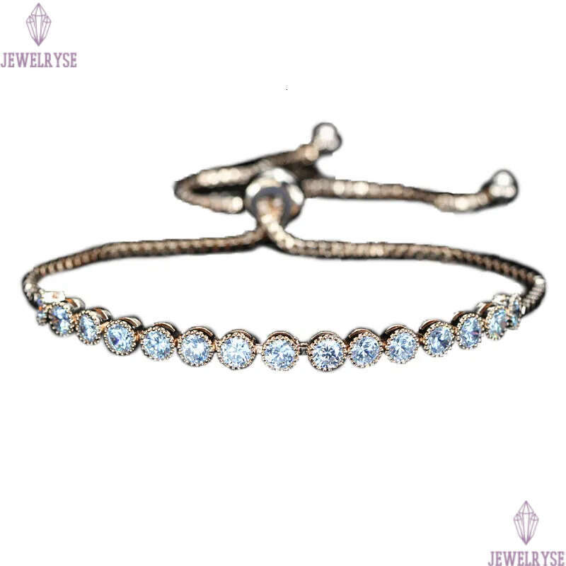 Classical 3A Cubic Zirconia Tennis bracelet Rose Gold Bracelets Copper White Round Diamond Luxury designer jewelry For Women Party Friend Girls Gift W