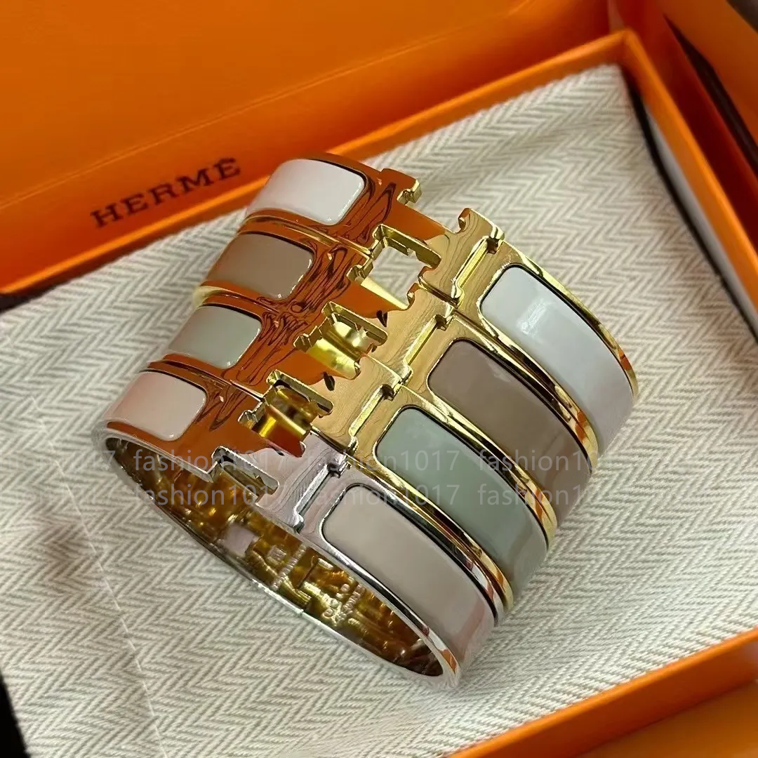 Designer Bracelet jewlery designer Men and women Gold Bracelet Classic fashion H Alphabet enamel bracelet 17/19 Size Suitable Luxurious Fashion Jewelry 12mm