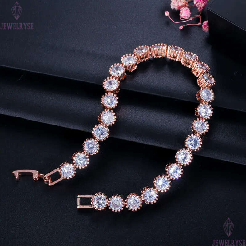 Classical Fashion Crown Tennis Bracelets For Women 3A Cubic Zirconia bracelet Rose Gold Silver Copper White CZ Luxury Bracelet designer jewelry Party 