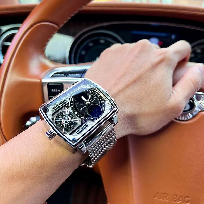 feike square watch advanced large dial multi-function black technology net red boyfriend barrel high-end men's watch