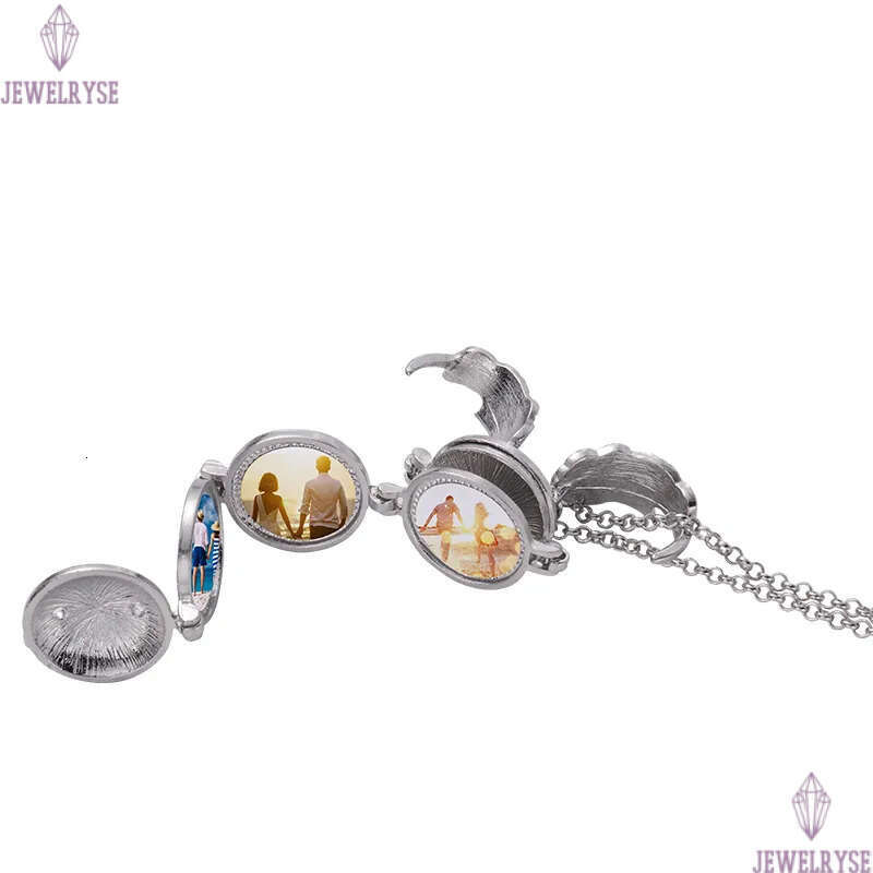 Thermal Transter Sublimation Blank Openable Necklace Wing DIY Designer Jewelry Putting Photos Gold Silver Valentines Day Women Men Choker Necklaces