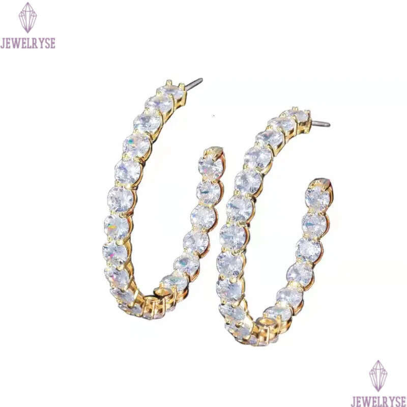 fashion hoop earrings for woman party AAA cubic zirconia pink white CZ 925 sterling silver post jewelry 18k gold circle copper diamond designer earrin