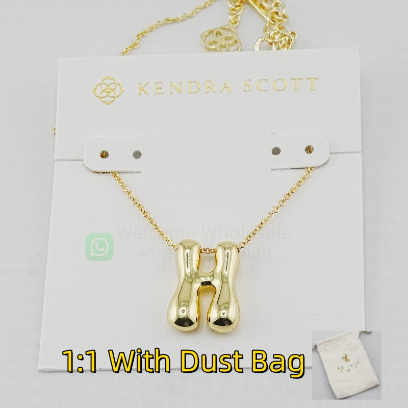 1pc Dust Bag 1:1 KS Jewelry A-T Alphabet Gold Kendraly Letter Pendant Designer Necklace Jewelry Scotts Chain For Men Luxury Jewelry KTN015