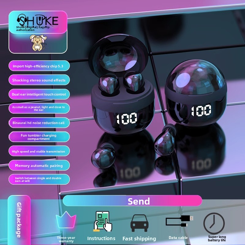 Private mold sk18 mini wireless bluetooth headset binaural in-ear sleep sports high sound quality ultra-small stealth