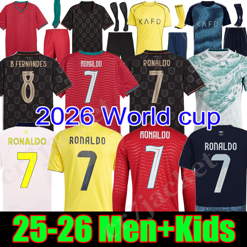 2026 Portugal jersey Ronaldo World Cup Portuguese Soccer Jerseys 25 26 VITINHA football shirts Al Nassr FC B.FERNANDES JOAO FeLIX Child Shirt Kits national team kit