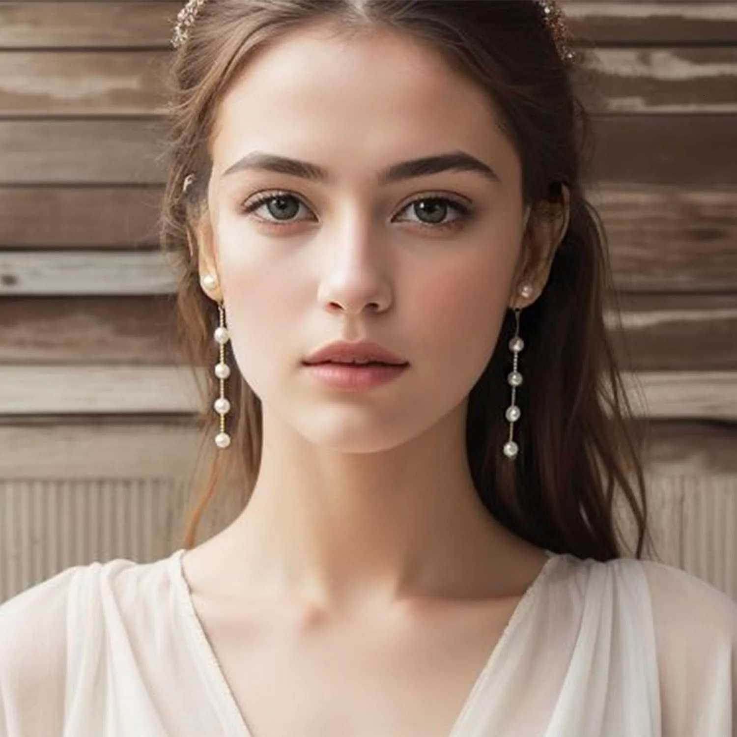 Pearl Earring for Women Gold Silver Plated Drop Earrings Summer White Dangle Jewelry Birthday Gift 251201