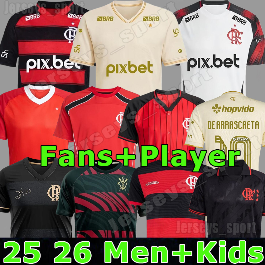 XXXL 4XL 25 26 Flamengo soccer jerseys DE ARRASCAETA B.HENRIQUE L.ARAUJO JUNINHO 2025 2026 WALLACE YAN PEDRO G.PLATA Women Football Shirt Men Uniforms Kids Kits Sets