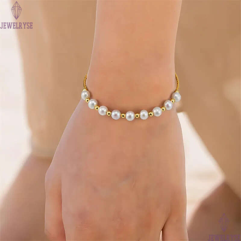gold bracelet designer woman 5mm natural pearl charm bracelets s925 sterling silver chains womens luxury jewelry 16.5cm birthday friend valentines day