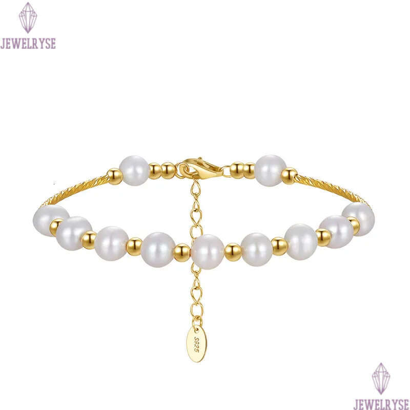 gold bracelet designer woman 5mm natural pearl charm bracelets s925 sterling silver chains womens luxury jewelry 16.5cm birthday friend valentines day