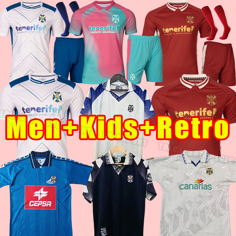 25 26 CD Tenerife Soccer Jerseys RUBEN BORJA GARCES MO DAUDA MICHEL SHASHOUA ELAD GALLEGO Football Shirt 2025 2026 men kids Retro 1997 1998 1999 1995 96