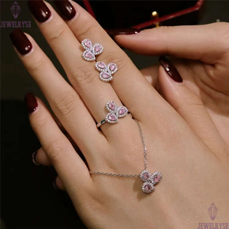luxury bridal designer jewelry s wed for woman necklace earring ring 925 sterling silver round snake zirconia wedding necklaces rings earrings gift bo