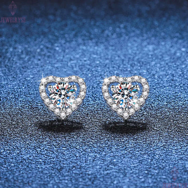 luxury diamond earring designer for woman 6-10mm 925 sterling silver white pink 5A zirconia square heart back stud jewelry earrings womens party frien